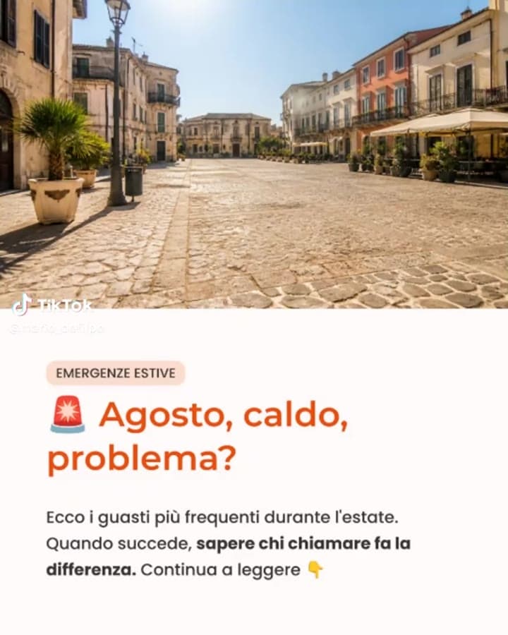 🚨 Ad agosto i problemi non vanno in vacanza. Climatizzatore che si blocca, blackout improvvisi, perdite d’acqua… alcuni inconvenienti possono arrivare proprio quando meno te lo aspetti. 👉 Scorri il carosello e scopri i problemi più frequenti dell’estate. 📞 SuperMario24 – pronto intervento H24, quando hai bisogno di un tecnico.